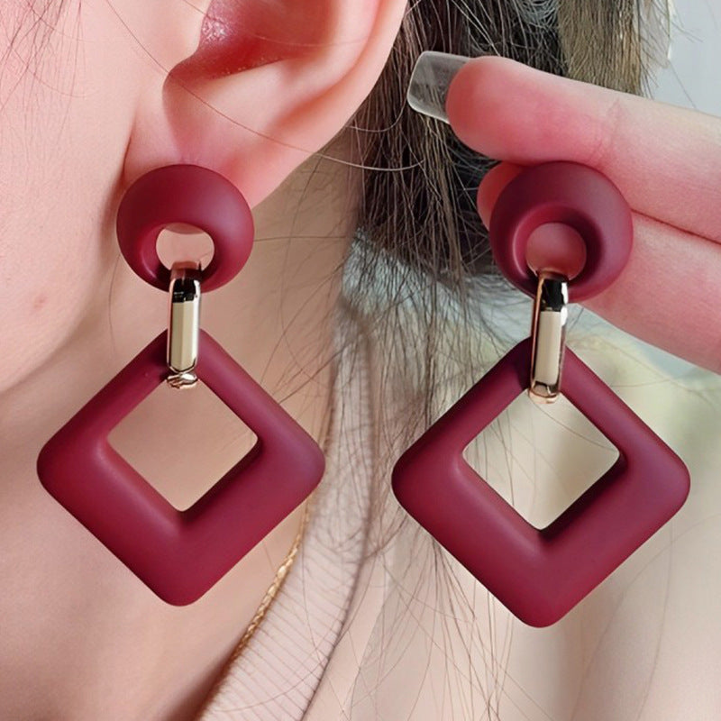 Wholesale Acrylic Spray Paint Fashion Earrings Diamond Hollow Earrings