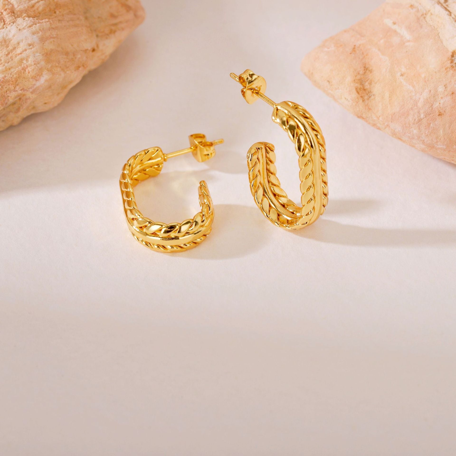 Wholesale Titanium Steel Wheat Ear Earrings