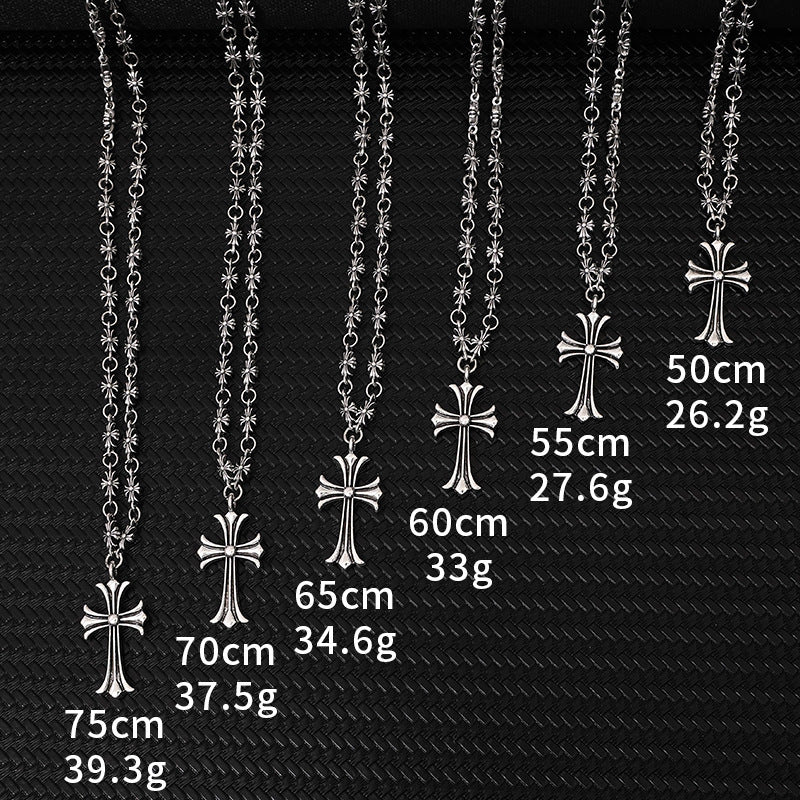 Wholesale Trendy Cross Pendant Necklace,  Alloy Hip Hop Streetwear Chain Jewelry for Party Gift Boutique Resale