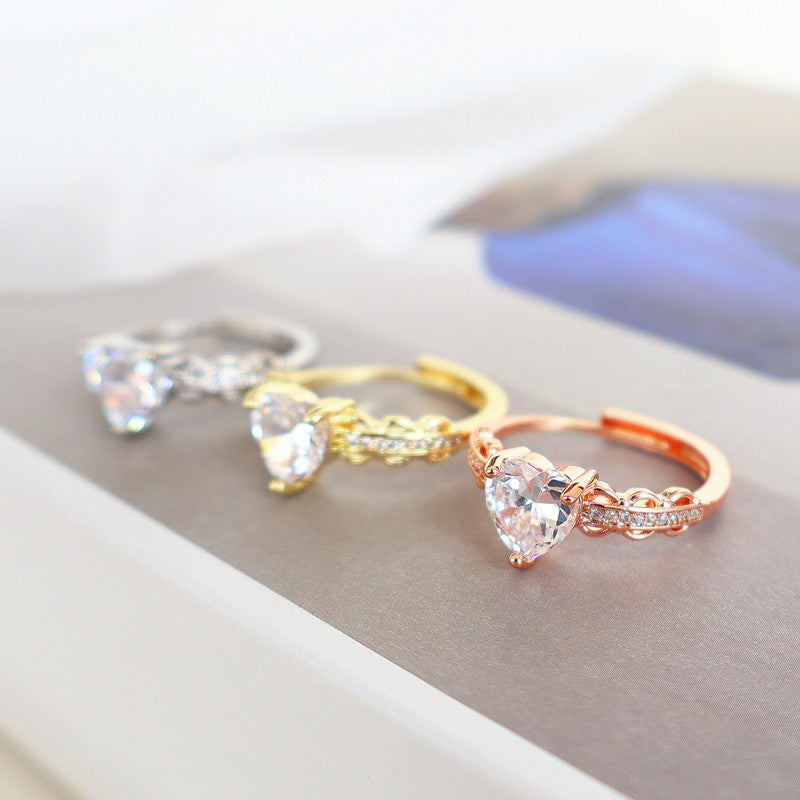 Wholesale Alloy Open Ring with Colorful Cubic Zirconia and Oil Drop Design Trendy Fashion Accessory