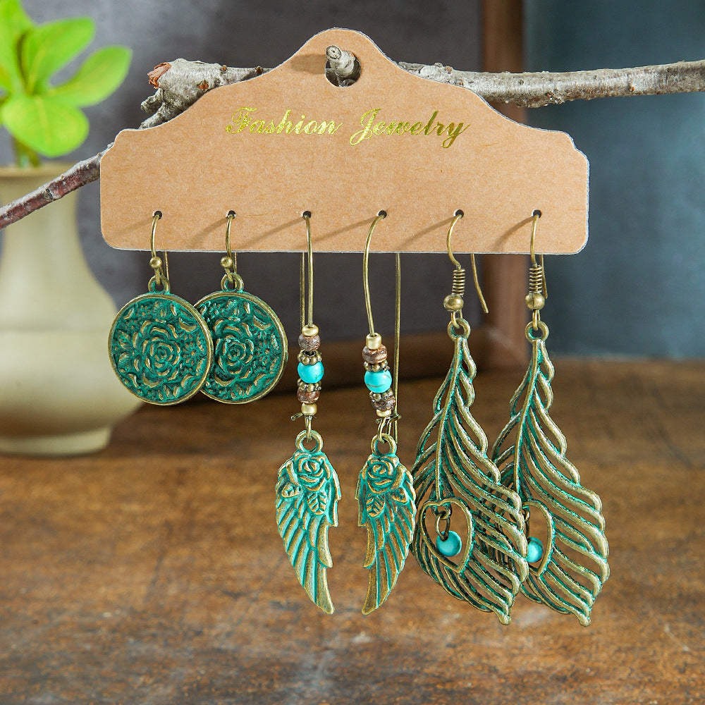 Wholesale Bohemian Big Circle Leaf Long Tassel Earrings Alloy - Stylish Jewelry Accessory