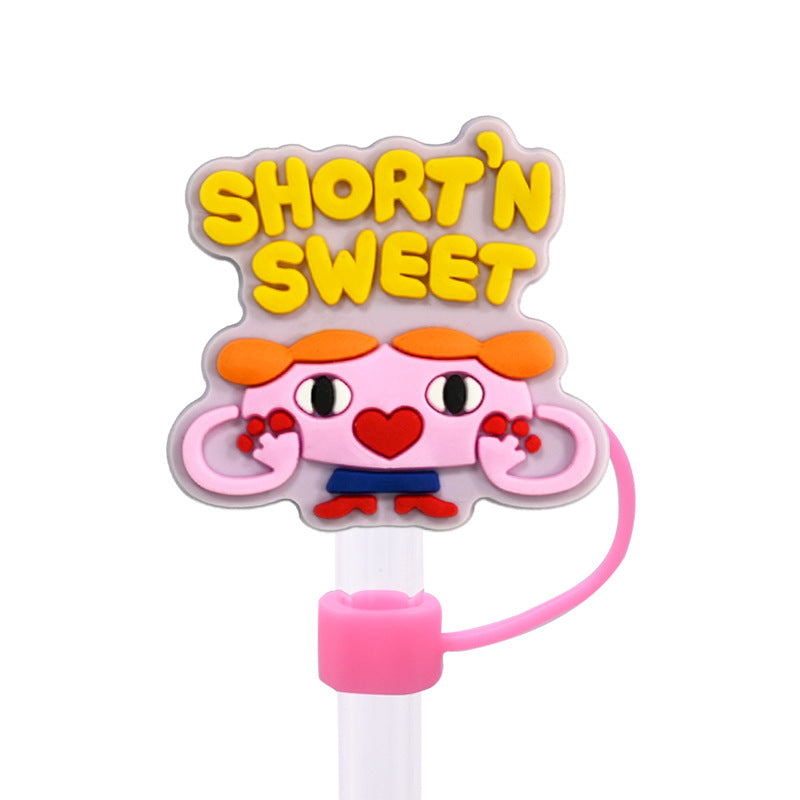 Wholesale Random 100pcs Cute Monster Straw Cover 10MM Straw Tube Cap