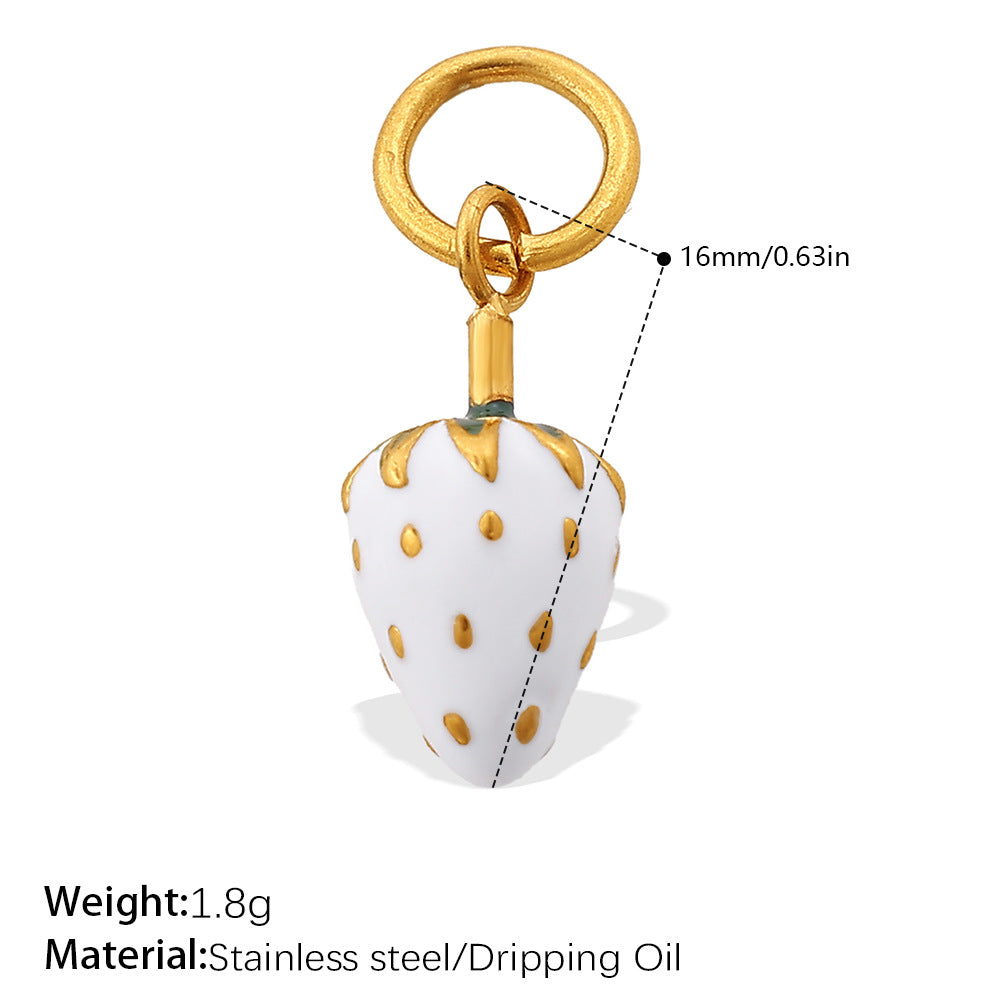 Wholesale  Oil Dripping Watermelon Strawberry Fruit Stainless Steel Pendants