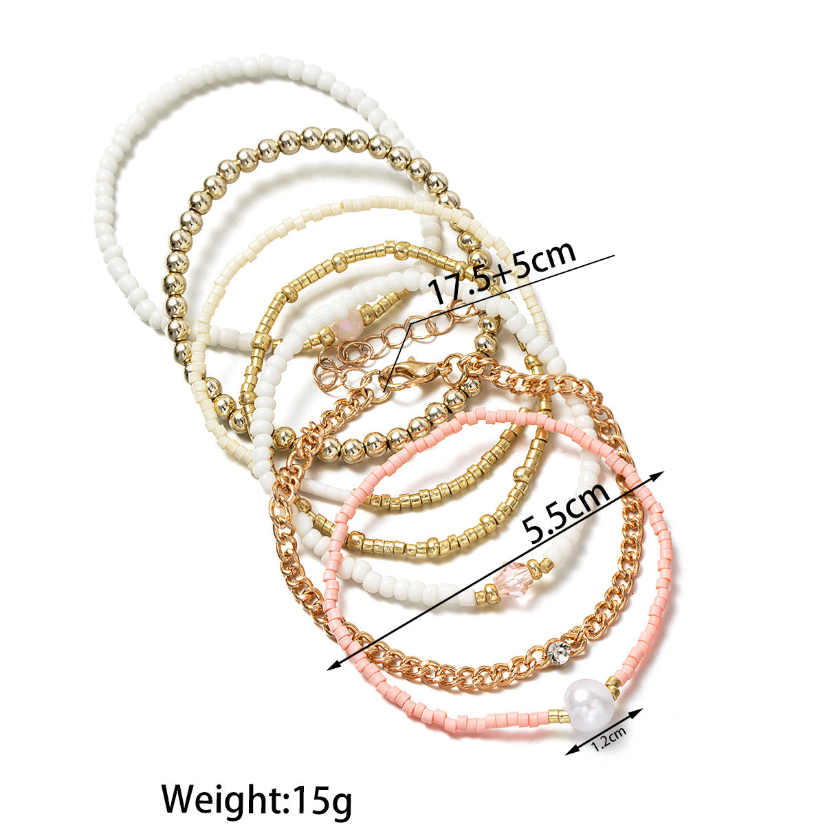 Wholesale Bohemian Style Rice Beads Crystal  Pearl  Bracelet