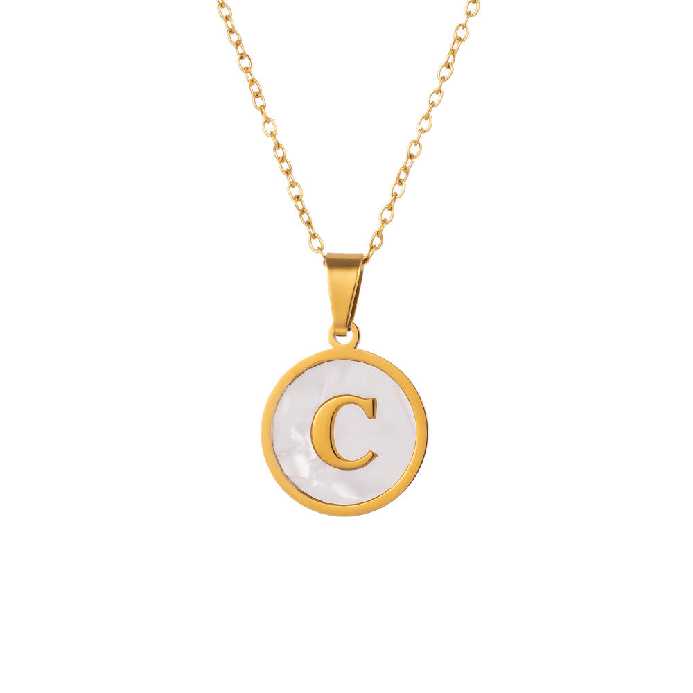 Wholesale Light Luxury Necklaces Titanium Steel Necklace Letter Necklace ACC-NE-WenJian001