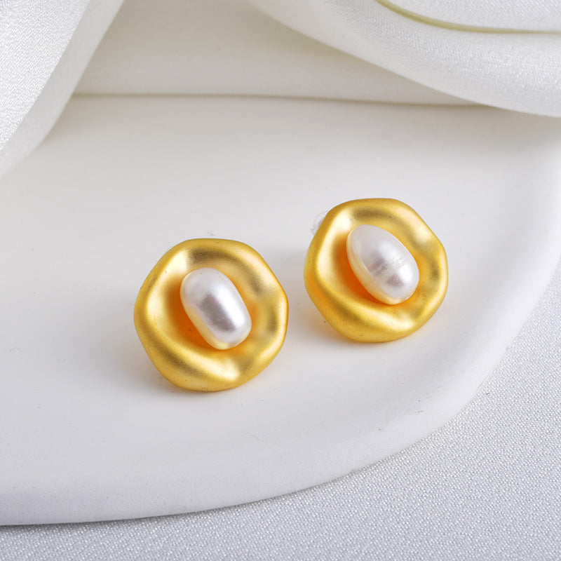 Wholesale S925 Silver Needle Retro  Pearl Earrings