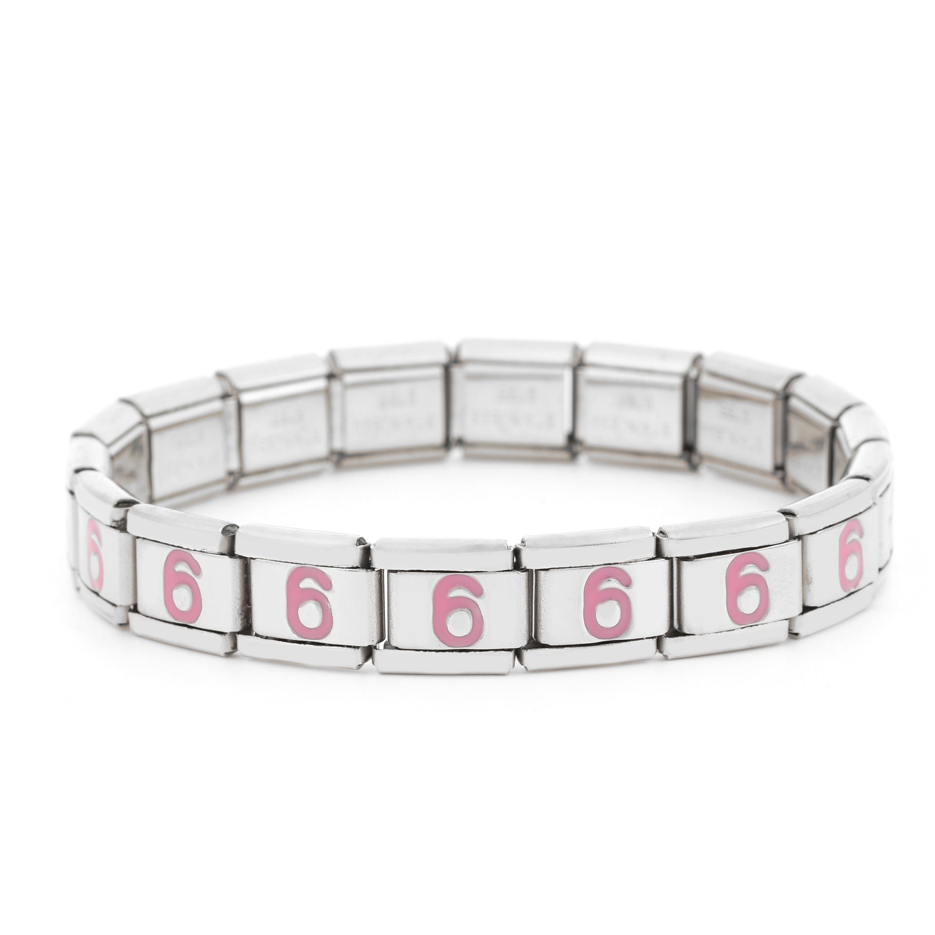 Wholesale Italian Charm Bracelet 9mm DIY Spliced Removable Stainless Steel Pink Composable Bracelet ACC-BT-XY030