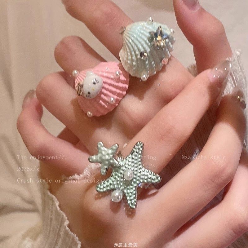 Wholesale Starfish Shell Cat Ring