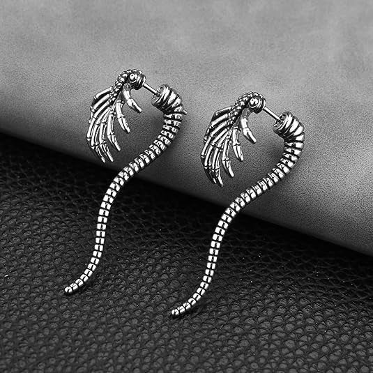 Wholesale Stainless Steel Retro Gothic Punk Alien Insect Earrings