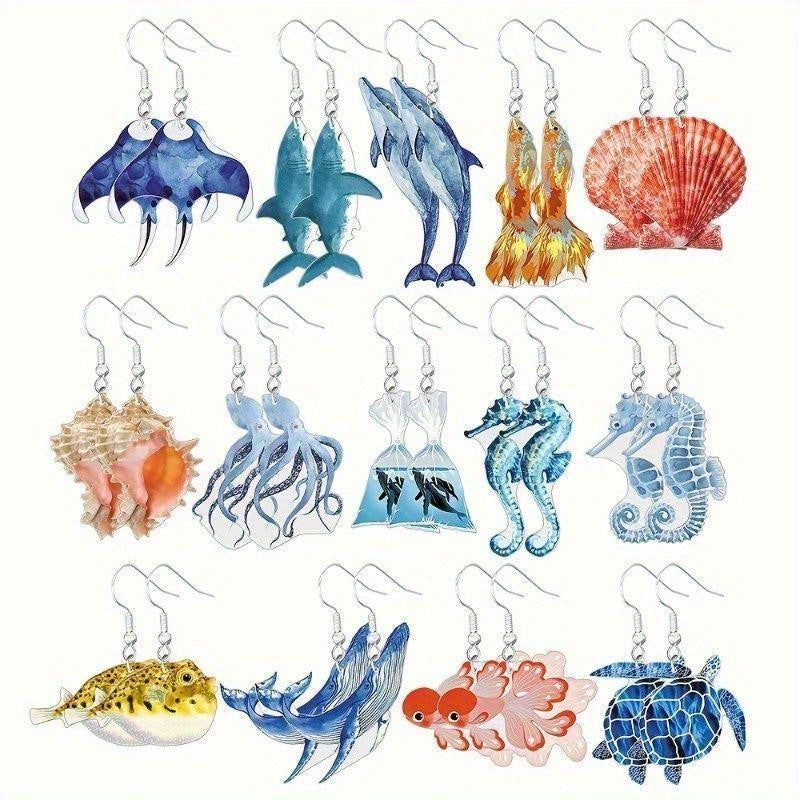 Wholesale Christmas acrylic earrings personality trend travel design earrings