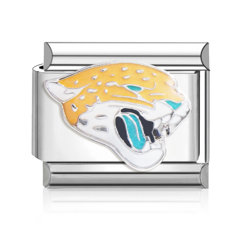 Wholesale 2PCS 9mm Italian Charm Starter Bracelets DIY Rugby Stainless Steel Composable Bracelet