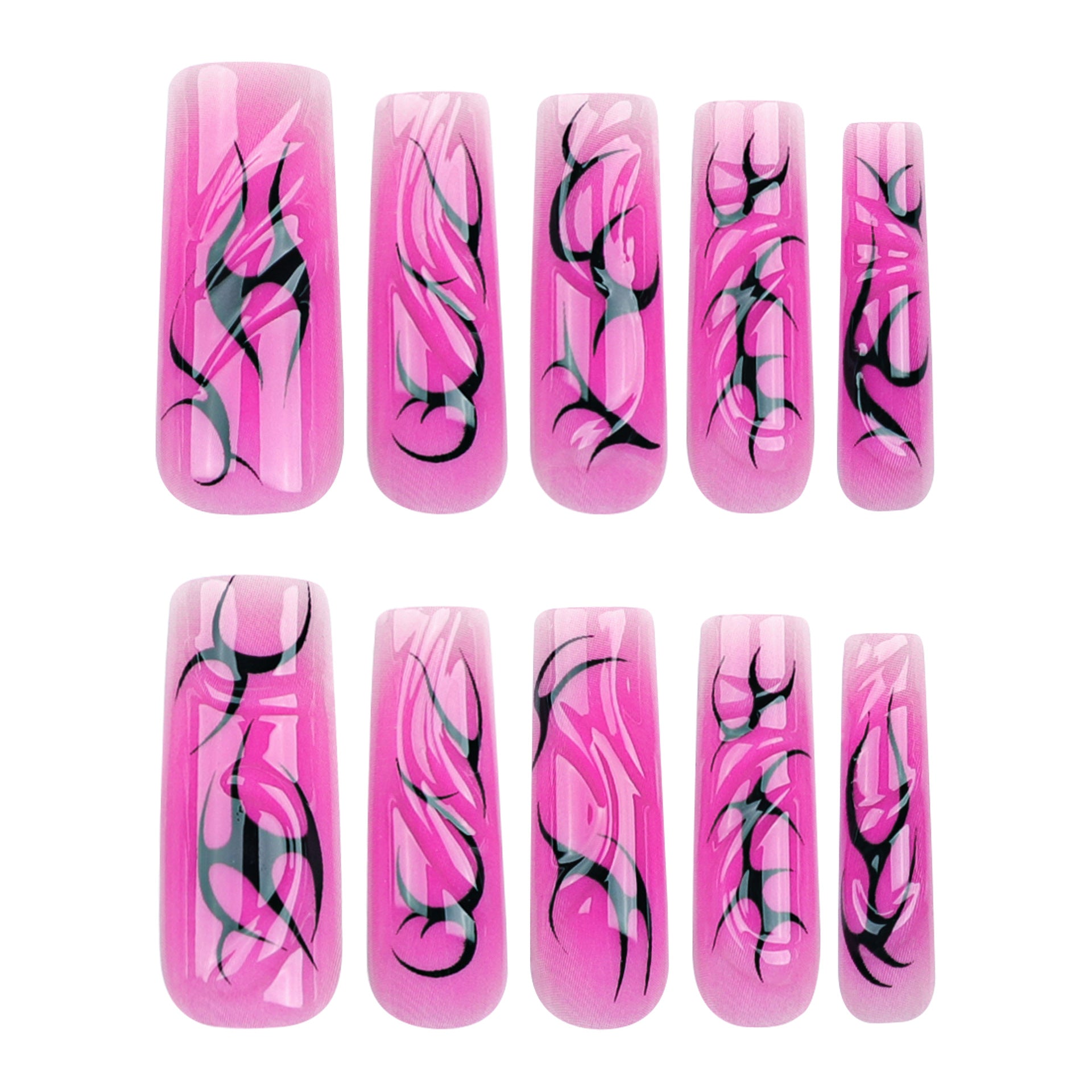 Wholesale 24 Pieces/box Smudge Press-on Nails Kits Nail Stickers ACC-NS-LeFan057