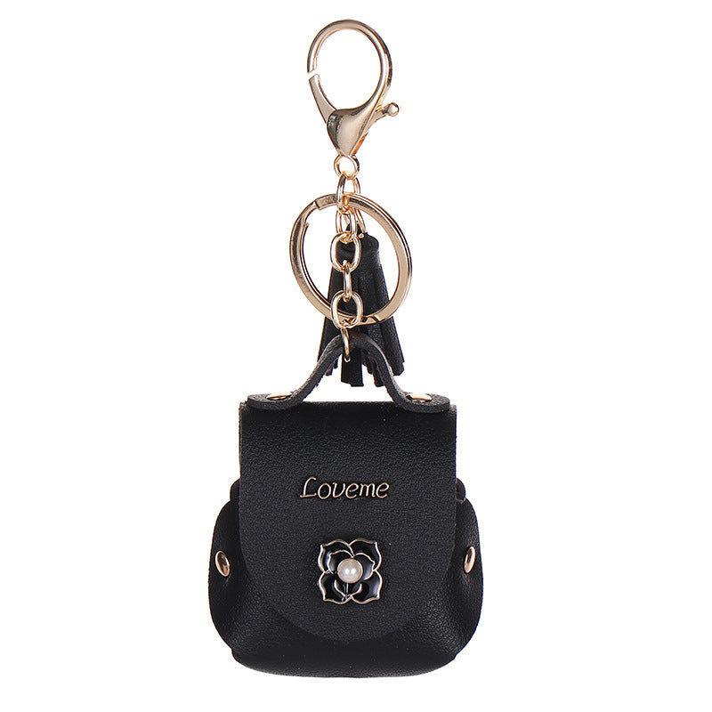 Wholesale Faux Leather Bluetooth Earphone Case Keychain Pouch Korean Style Multicolor Earbuds Bag For Everyday Gift