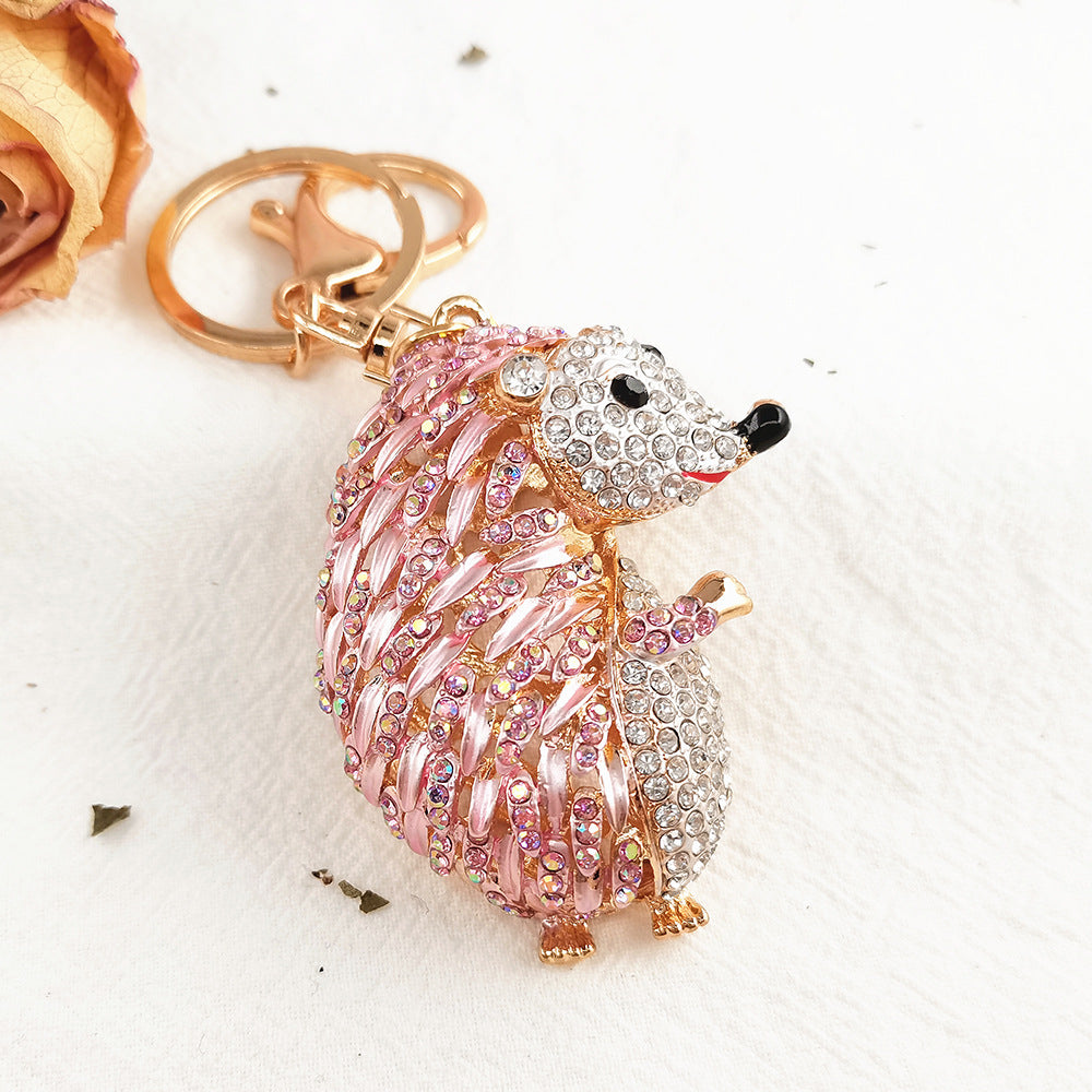 Wholesale Cartoon Hedgehog Rhinestone Keychain Alloy Decorative Accessory