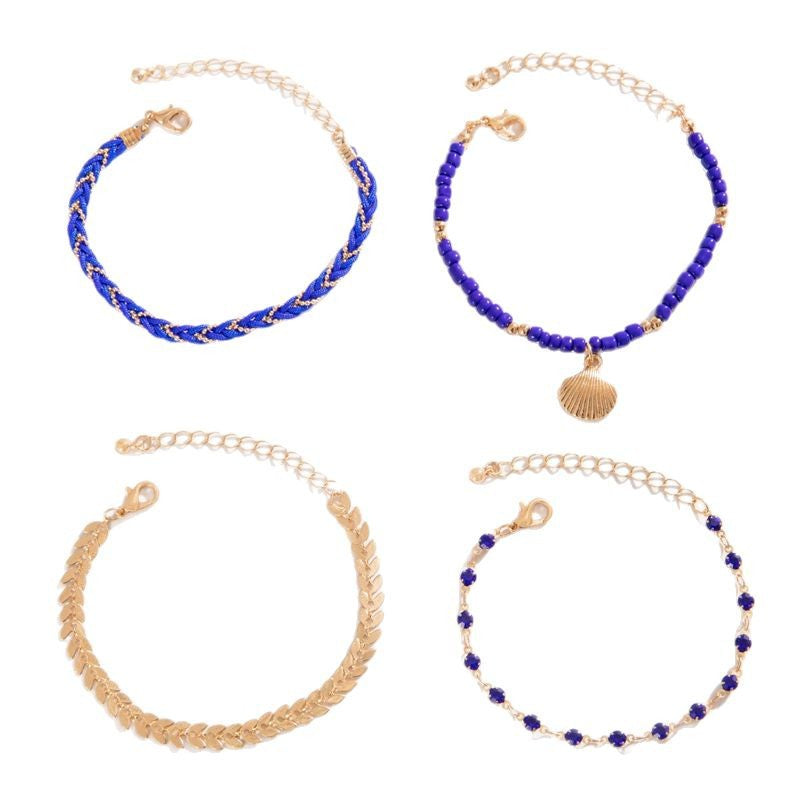 Wholesale  Bohemian Ocean Style Starfish Shell Pearl anklet  Bracelet