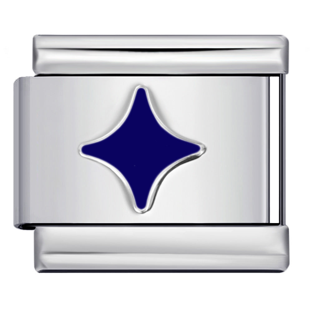 Wholesale Italian Charm Bracelet 9mm DIY Colorful Oil Dripping Heart    Creative Stainless Steel Composable Bracelet