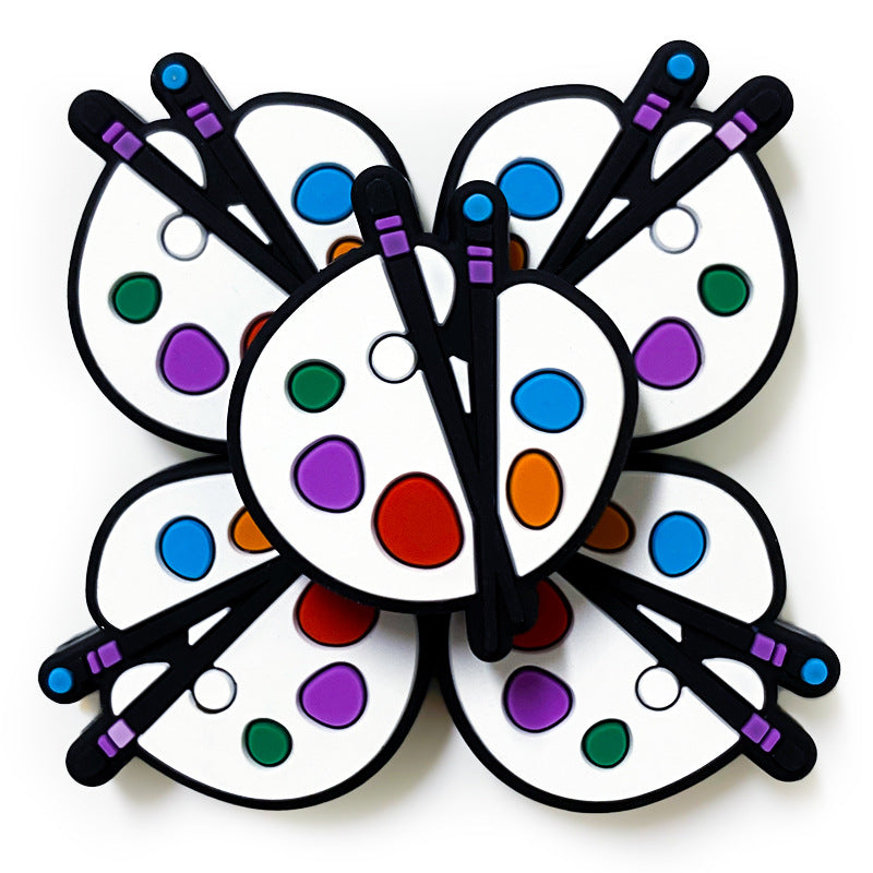 Wholesale 10pcs Color Drawing Board Silicone Beads DIY Handmade Beaded Pen Accessories ACC-BDS-WDX053