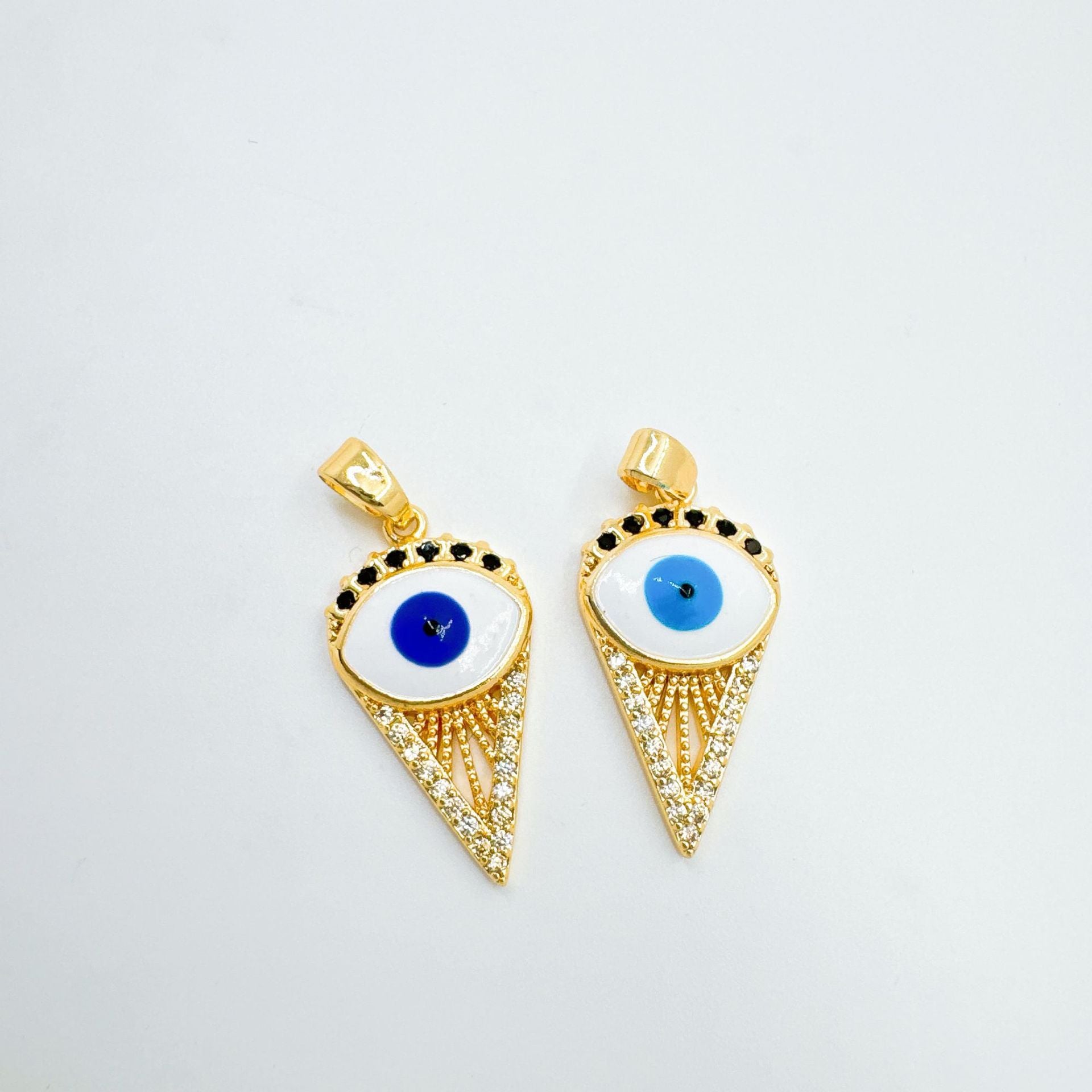 Wholesale Copper Gold Plated Evil Eye Pendant Necklace Eight Pointed Star Blue Charm For Jewelry Making