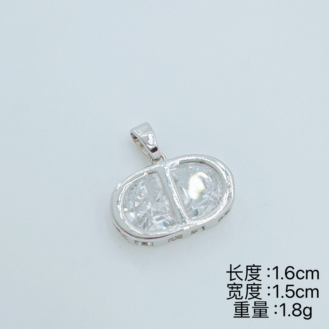 Wholesale Cubic Zirconia Gold Plated Pendant Necklace for Women Boutique Resale Jewelry Accessory
