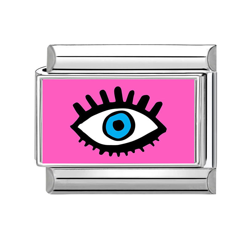 Wholesale Pink series flower  DIY  Single Section Creative Stainless Steel Composable Bracelet