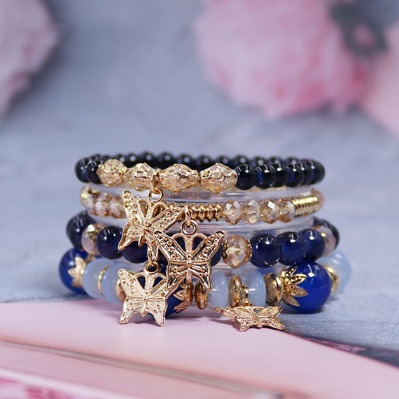Wholesale Bohemian Multi-layered Butterfly Crystal Bracelet ACC-BT-NaiHong011