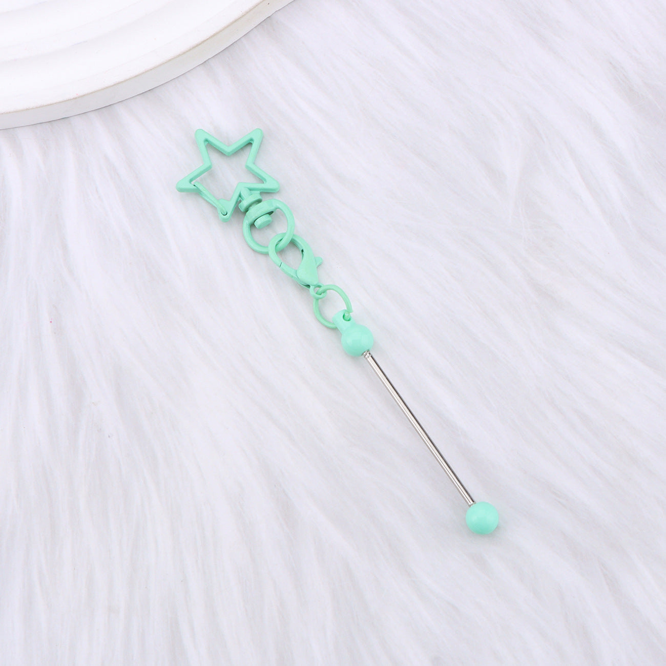 Wholesale Creative DIY  Five-Pointed Beadable  Keychain