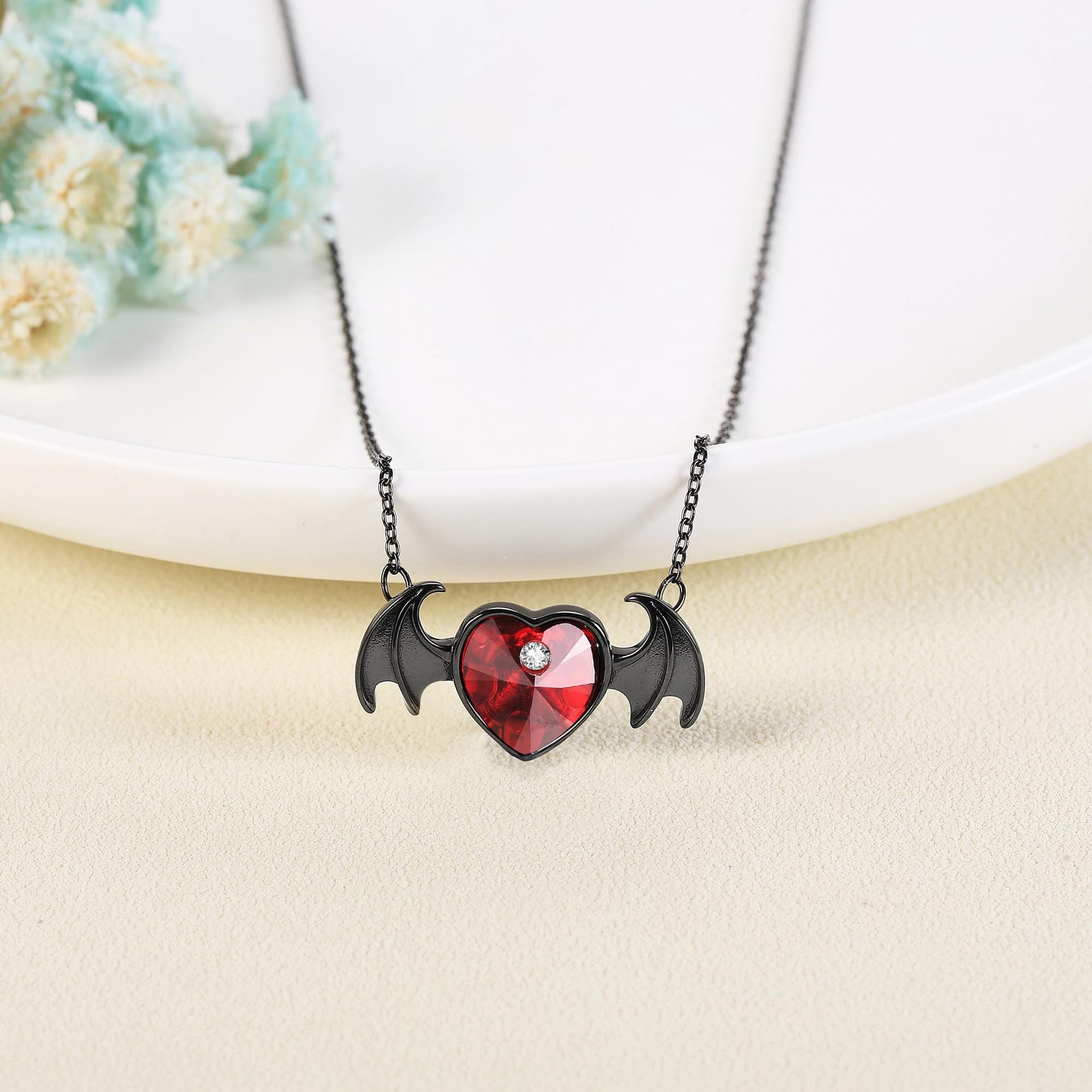 Wholesale Gothic devil wings love pendant  clavicle chain simple necklace