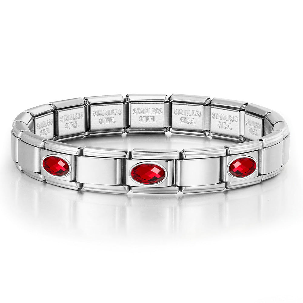 Wholesale Oval Stainless Steel Bracelet Set DIY Italian Module Charm Jewelry Accessory for Boutique Resale