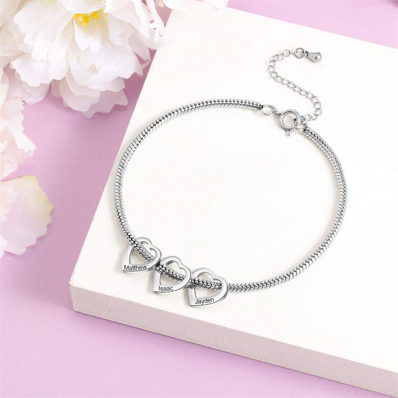 Wholesale  Adjustable Anklet Bracelet Stainless Steel Heart-Shaped