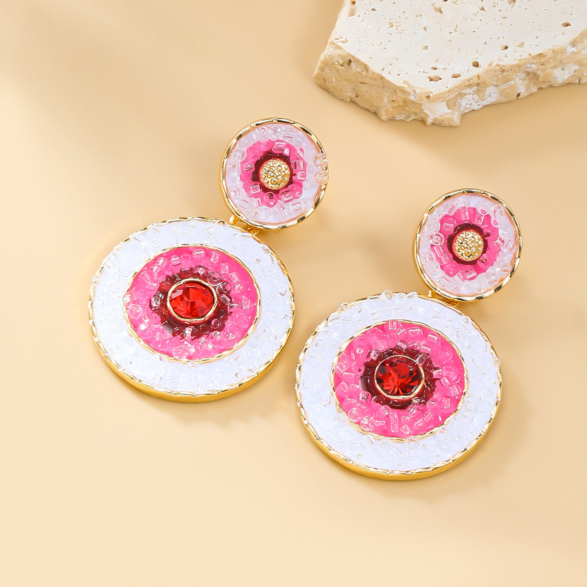 Wholesale Devil's Eye Multi-Layered Round Hemias Style Alloy Earrings ACC-ES-JL024