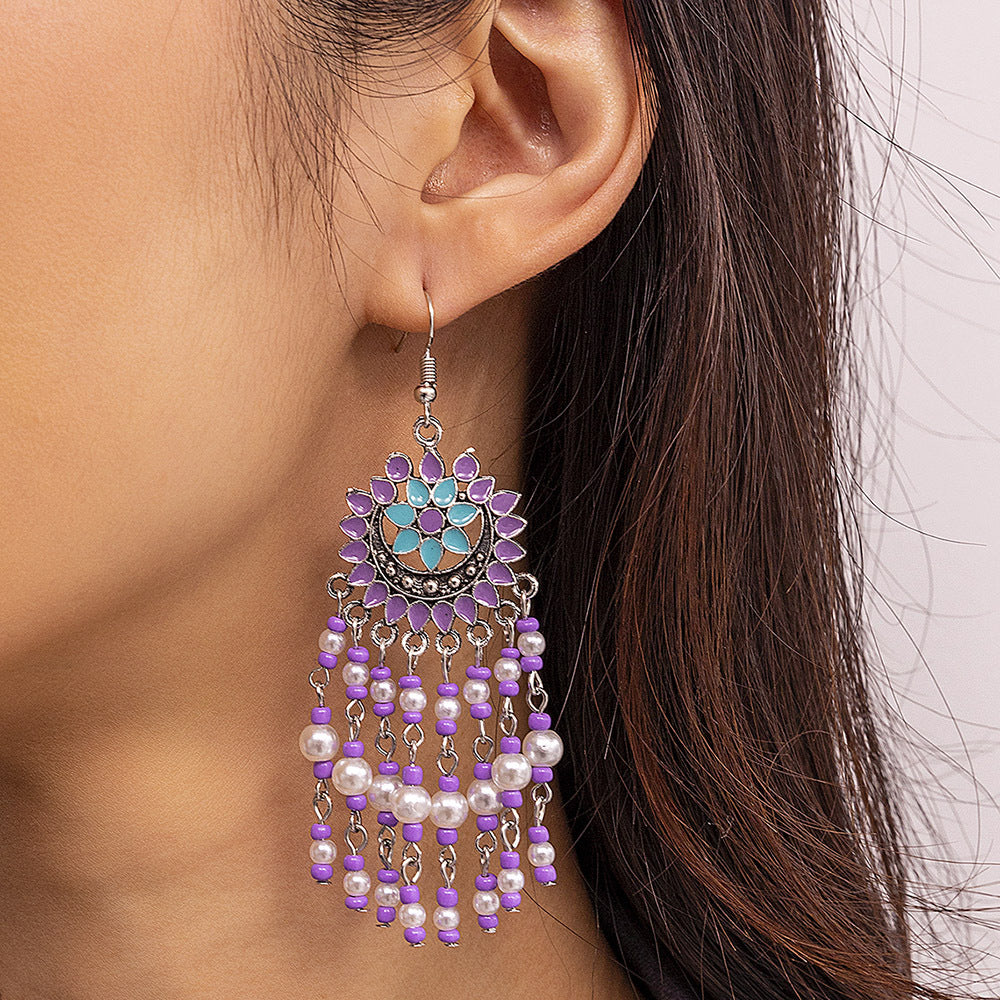 Wholesale  Bohemian Rice Bead Earrings