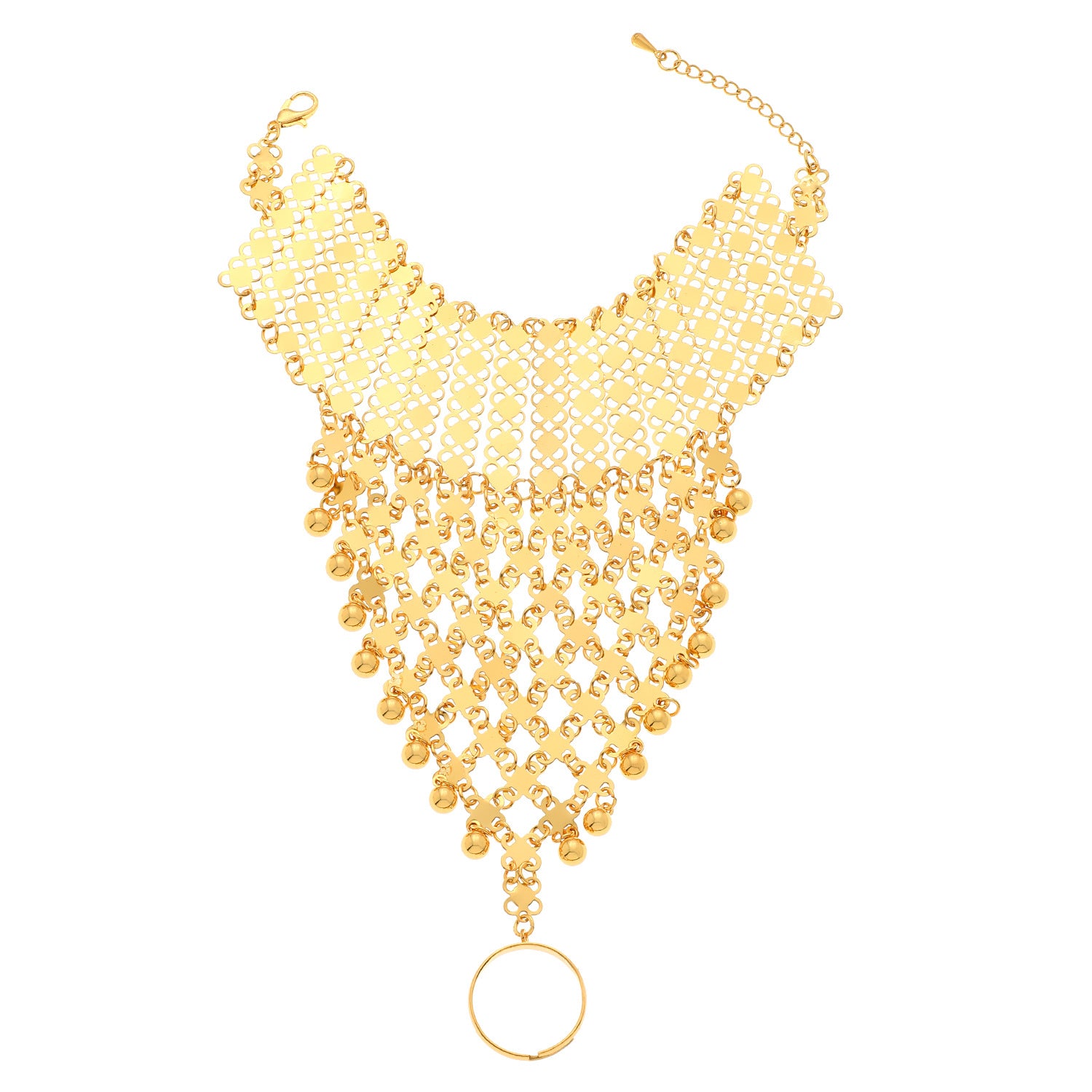 Wholesale Retro Middle Eastern Ethnic Style Layered Necklace And Bracelet Set Gold Tone Alloy Jewelry Accessory For Boutique Resale