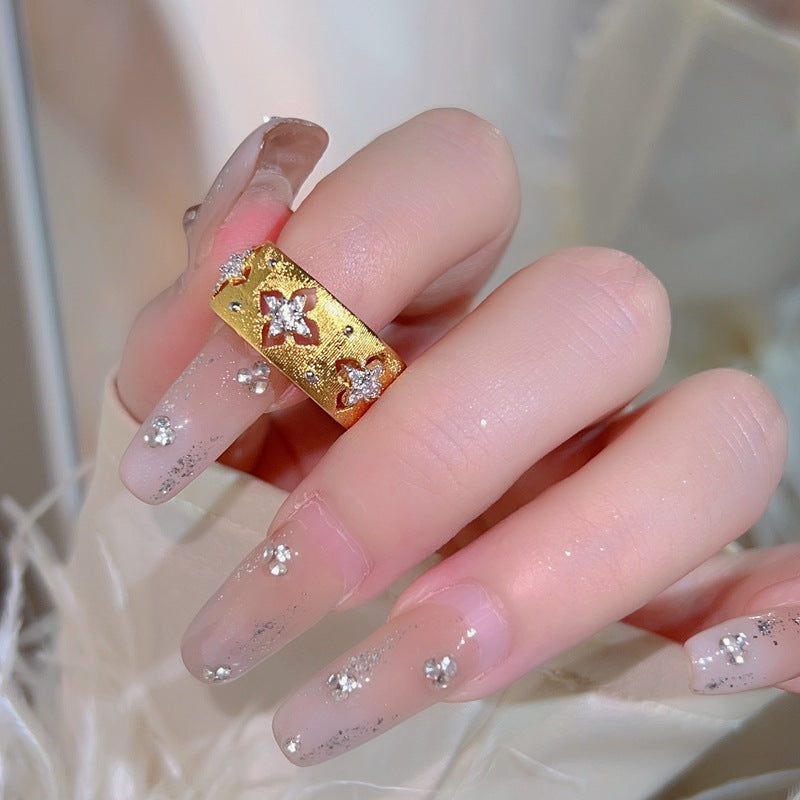 Wholesale Antique Style Retro Heavy Industry Ring Gold Plated 18k Brushed Diamond Vintage Ring Gold Plated Rings ACC-RS-YaoFeng001