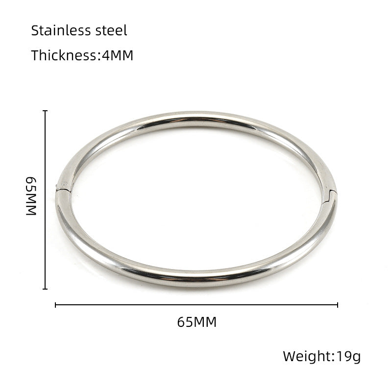 Wholesale Golden Bamboo Titanium Steel Plain Bracelet Stainless Steel Hand Jewelry ACC-BT-Zhongy002