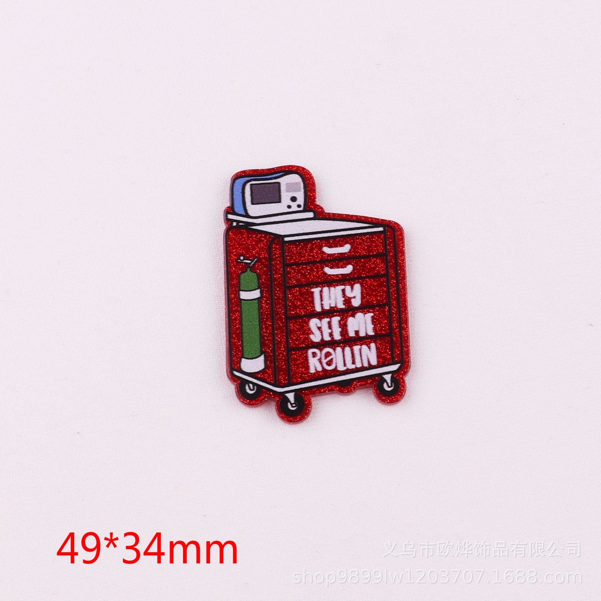 Wholesale 10pcs DIY Flatback Cartoon Christmas Acrylic Flatback Badge Scroll Retractable Keychain DIY Accessories ACC-FK-OuYe004