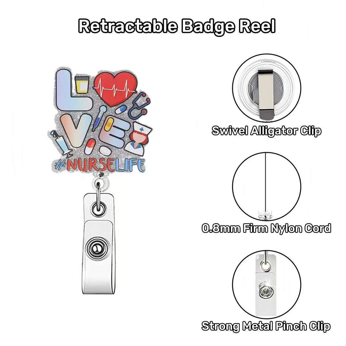 Wholesale acrylic glitter DIY fun nurse and doctor badge scroll