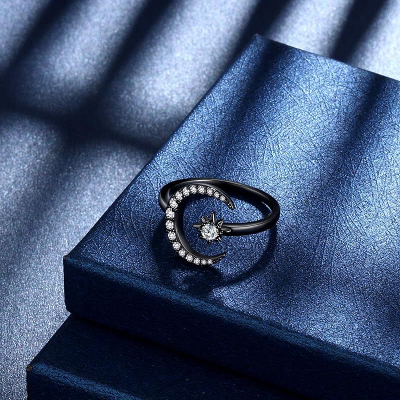 Wholesale Crescent Star Open Adjustable Ring ACC-RS-YiRong003