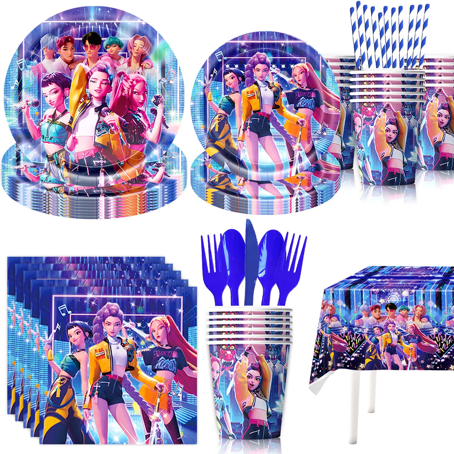 Wholesale Theme Birthday Party Tableware Supplies Pull Flag Banner kpop