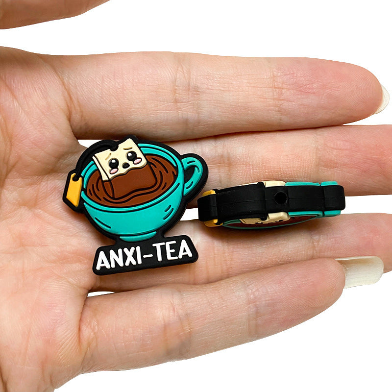 Wholesale 10pcs  realistic tea and coffee cup silicone Focal Beads DIY Bead Accessories