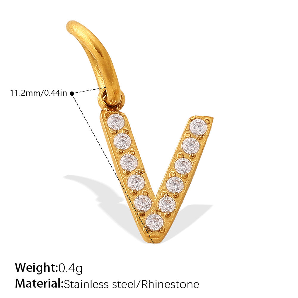 Wholesale Diamond-Encrusted 26 English Letter Charms for Jewelry