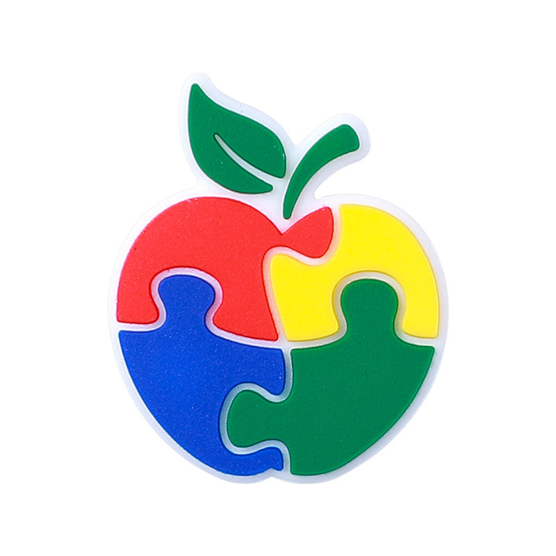 Wholesale 20pcs Rainbow Puzzle Silicone Focal Beads DIY Beaded Pen Accessories ACC-BDS-HeXing020