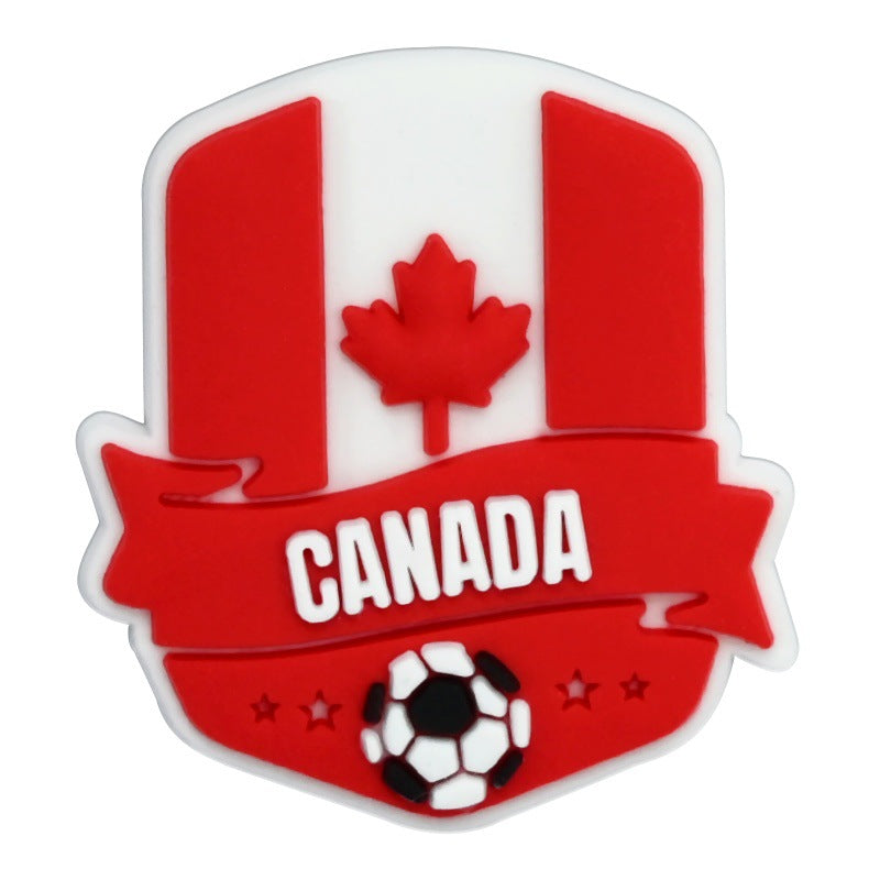 Wholesale Random 100pcs Football Club clogs   PVC Soft Rubber Shoe Buckle Decoration