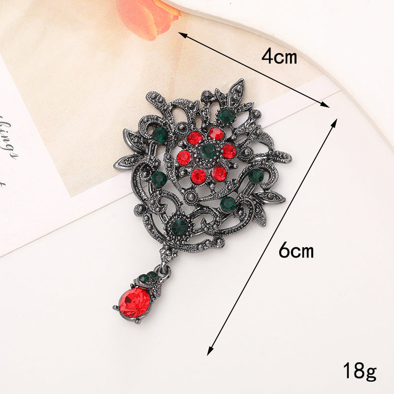 Wholesale  Diamond Pearl Flower Sun God flower brooch gem pendant