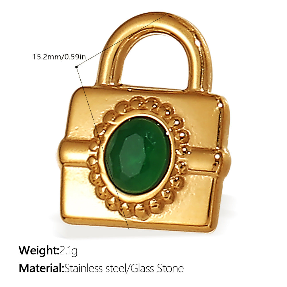 Wholesale Diamond-Encrusted Key Lock Stainless Steel Pendant Accessories