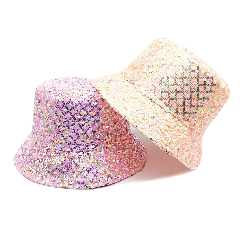 Wholesale  Fashion Sunshade Sequin Small Basin Hat Bucket Hat