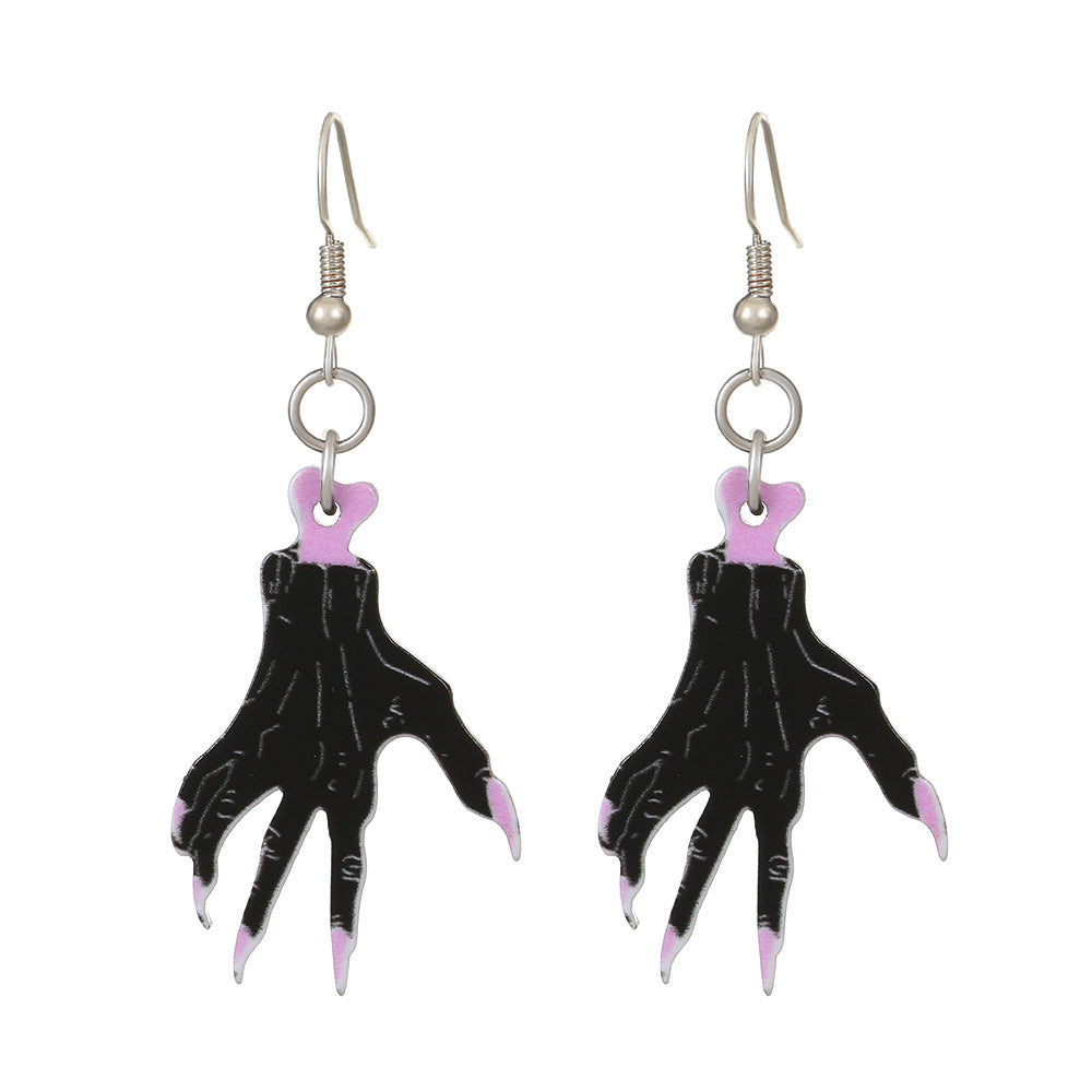 Wholesale  Acrylic Heart Skeleton Dangle Earrings for Women Party Wear Fashion Accessory