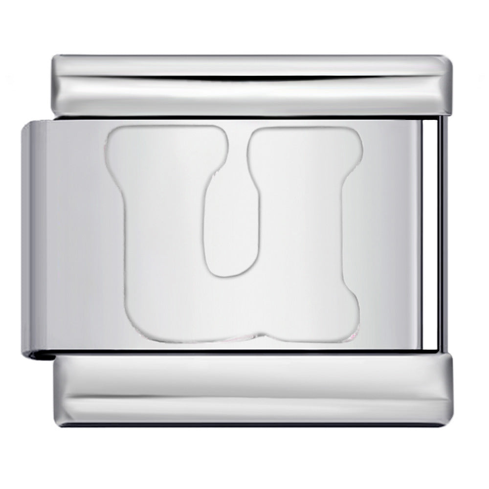 Wholesale Italian Charm Bracelet 9mm DIY Splicing Removable English Letters Stainless Steel Composable Bracelet