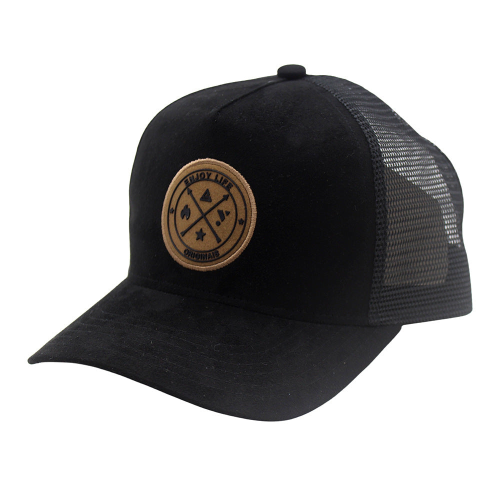 Wholesale round logo letter mesh baseball cap