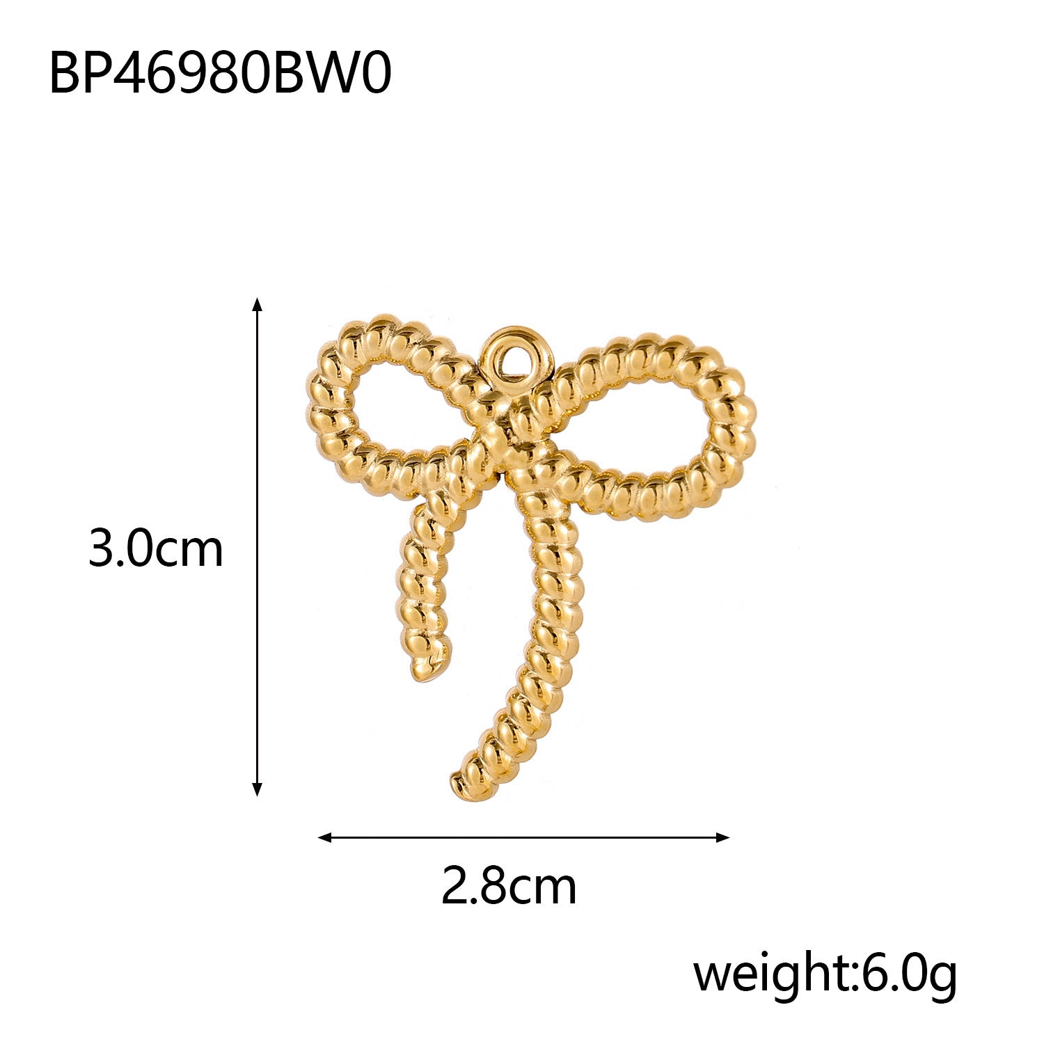 Wholesale Stainless Steel Bow DIY Pendant