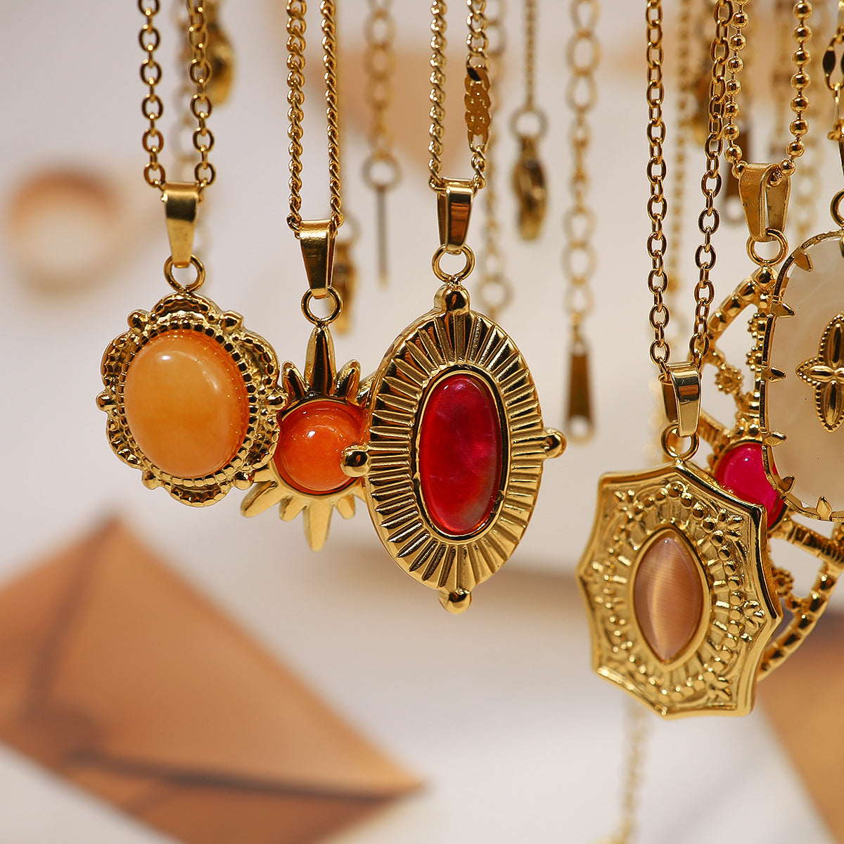 Wholesale  18K gold titanium steel necklace